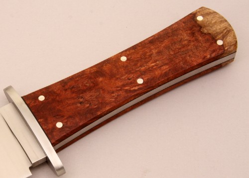 Amboyna Wood handle on a California Bowie